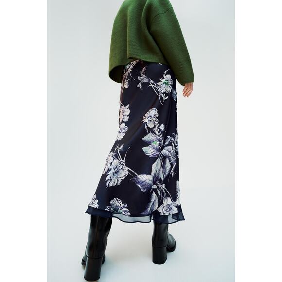 ZARA Printed Midi Skirt NWT - Picture 7 of 13